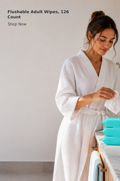 Rinse-Free Unscented Adult Wet Wipes – 126 Count